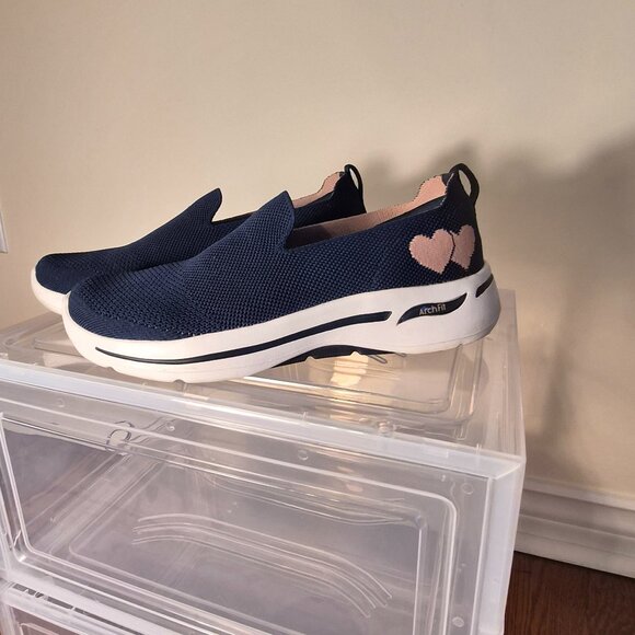 Skechers Women GO Walk Navy Sneakers, Size 7.5 - Picture 3 of 12